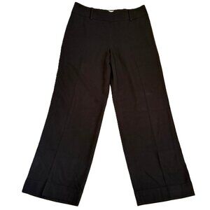 Armani Collezioni Straight Wide Leg Cuffed Dress Pants Black Womens 12 Vintage